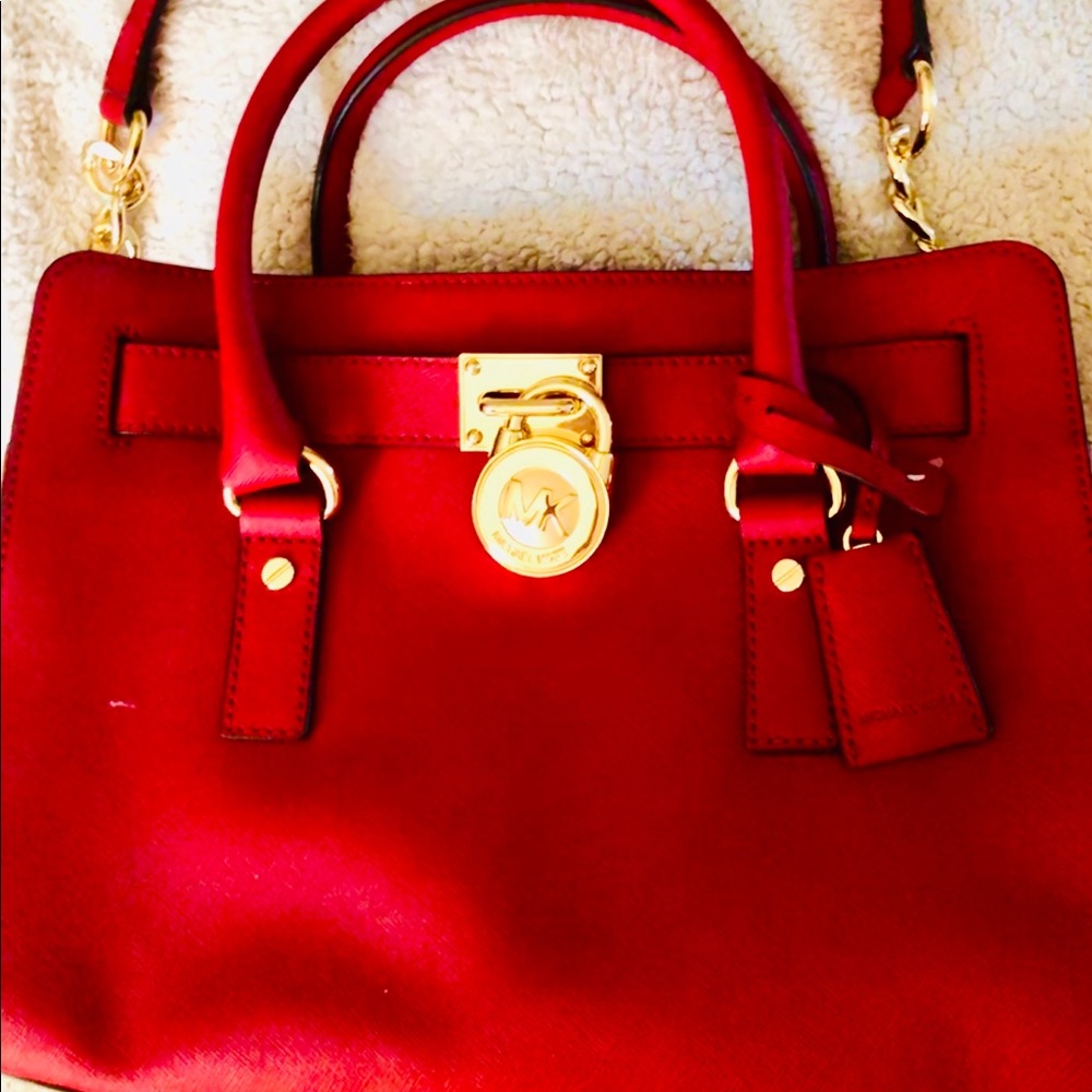 MICHAEL KORS MEDIUM RED SATCHEL  OS